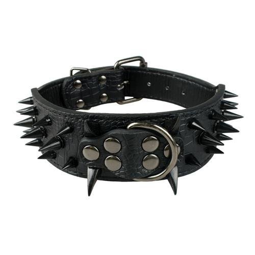 Studded leather collar with adjustable pointed spikes for medium and large dogs such as Pitbull. Bulldog. Boxer - Image 11
