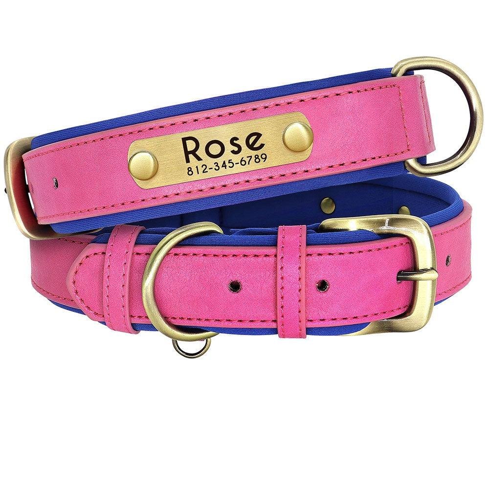 Personalized Leather Dog Collar. Soft Padded Collar. Name Engraving for Small. Medium and Large Puppies. Adjustable - Image 5