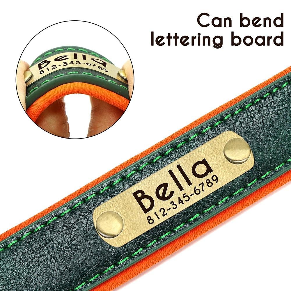 Personalized Leather Dog Collar. Soft Padded Collar. Name Engraving for Small. Medium and Large Puppies. Adjustable - Image 10