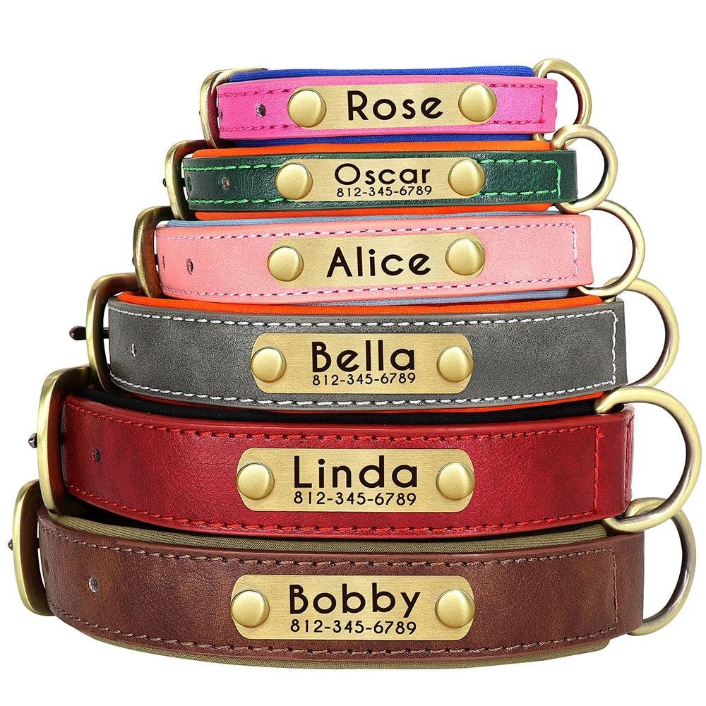Personalized Leather Dog Collar. Soft Padded Collar. Name Engraving for Small. Medium and Large Puppies. Adjustable - Image 11