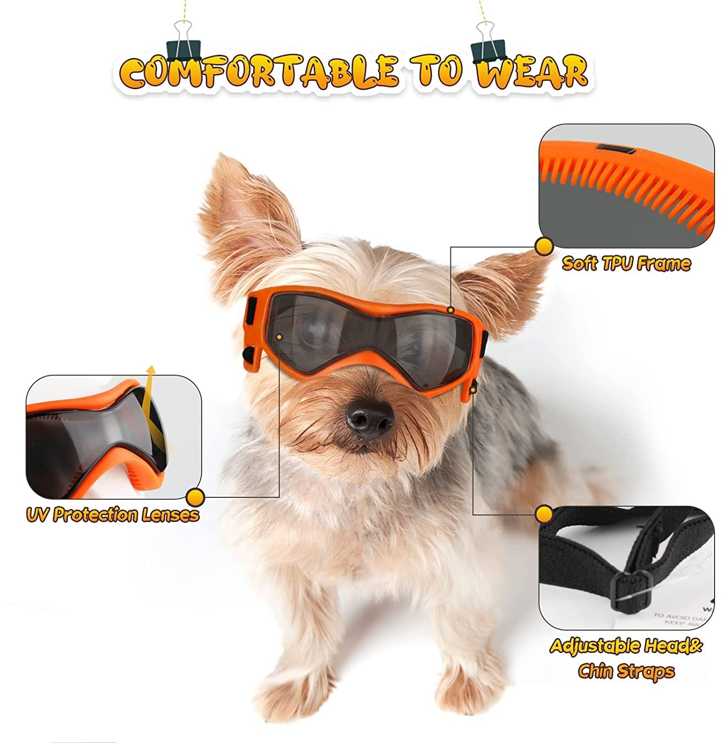 Adjustable Sunglasses for Small and Medium Breed Dogs. UV Protection. Easy to Wear. Dog Accessory - Image 5
