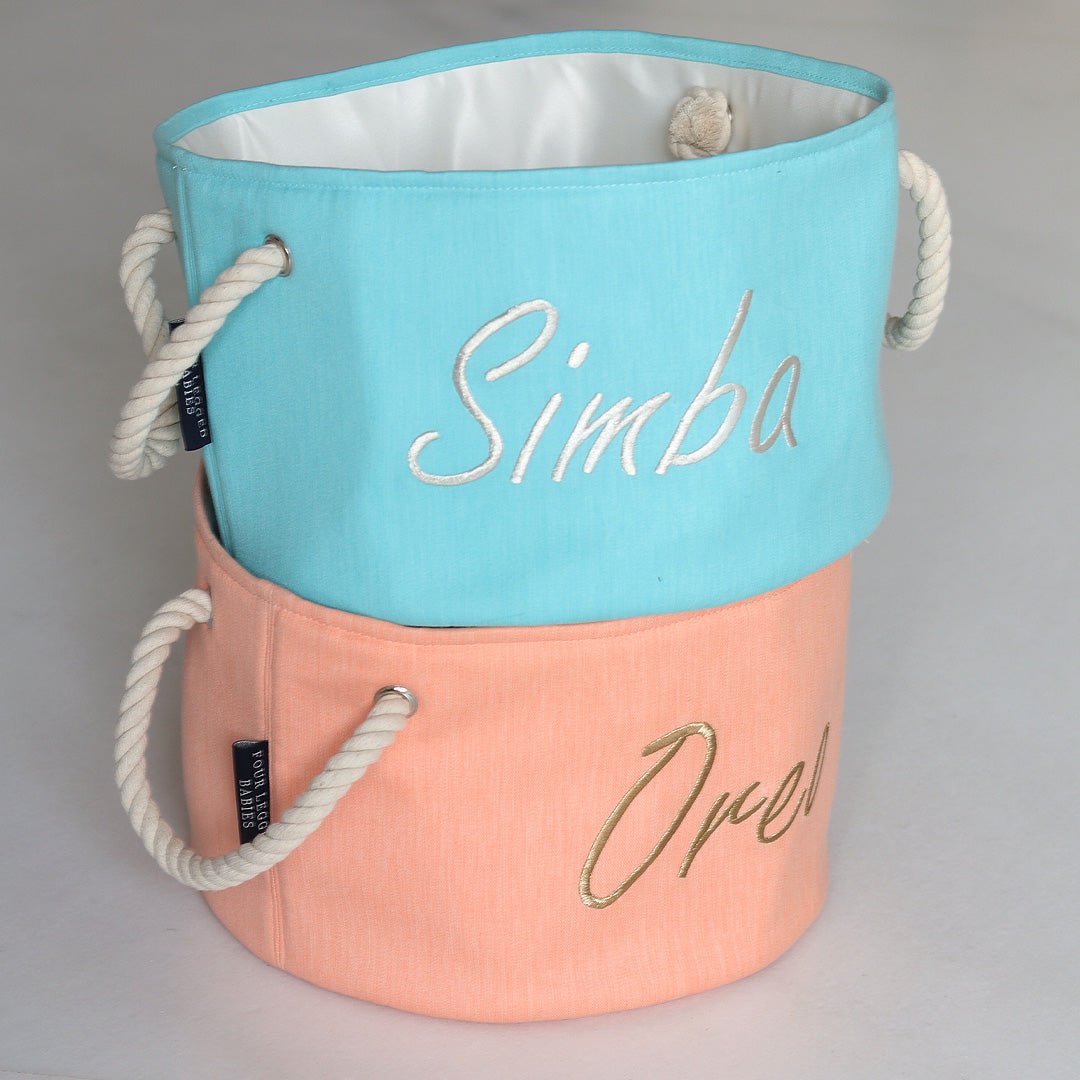 Personalised dog toy basket - Silky Orange NEW - Image 3